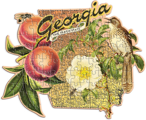 Galison Georgia Mini Shaped Puzzle - 100 Jigsaw Pieces Featuring Art by Bestselling Artist Wendy Gold, Die-cut Mini Shaped Puzzle, Makes a Great G...