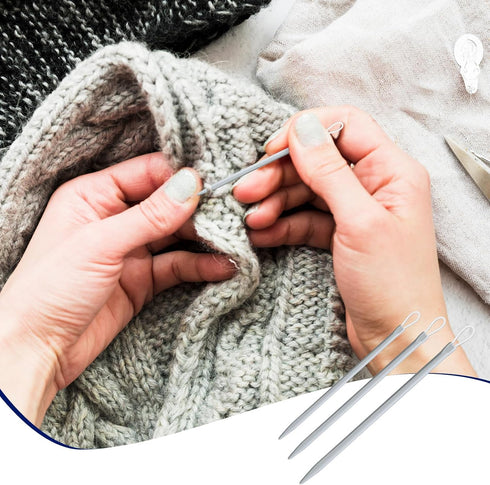 3 Pcs Large-Eyed Nylon Thread Yarn Needles Rope Threader Yarn Thread Weaving Tools Wool Needle Knitting Needle Yarn Sewing Needle Sewing Knitting ...