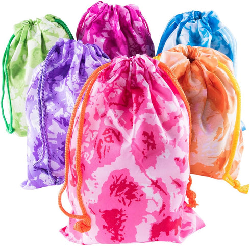 Super Z Outlet Tie-Dye Camouflage Drawstring Bags Party Favors, Arts & Crafts Activity 7"x10" (12)...