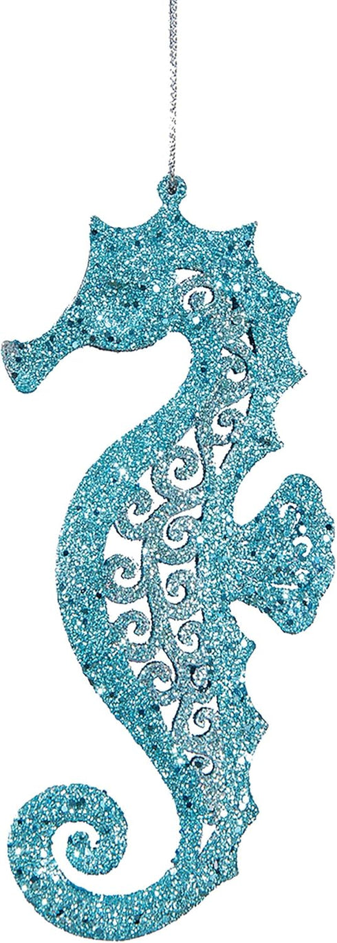 C&F Home Pierced Blue Seahorse Coastal Beach Christmas Xmas Ornament Blue...