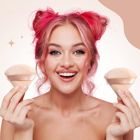 MOTZU 6 Pieces Powder Puff for Face , Cotton Velour Triangle Makeup Puff for Setting, Contouring, Under Eyes, and Corners, 2.76-inch Normal Size, ...