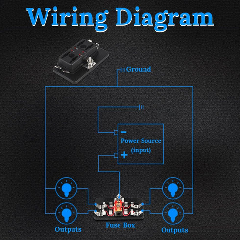 WATERWICH 4-Way Blade Fuse Box Standard Circuit Fuse Holder Box Block DC 12-32V with Waterproof Protection Cover for Car Boat Marine Trike Auto Ca...