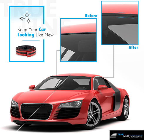 TRUE LINE Automotive 6 Feet Car Windshield Weather Seal Rubber Stripping Trim Cover Leak Sound Proofing Kit...