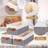 Small Storage Basket 1-Pack,Foldable Open Storage Bins, Storage Boxes with Handles, Fabric Storage Containers (White&Gray,15x6x5in...