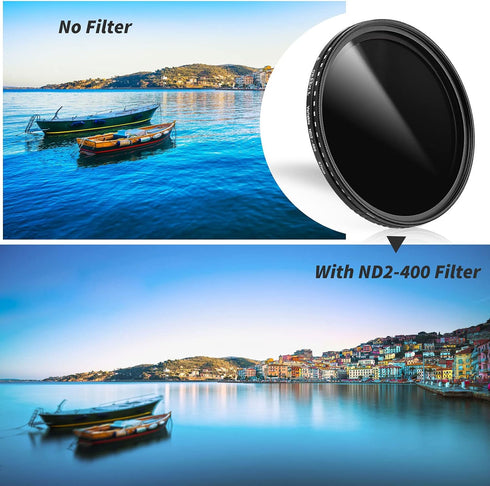 82mm Variable ND Filter, Ultra Slim ND2 to ND400 (1-9 Stops) Adjustable Neutral Density Filter for Camera Lens...