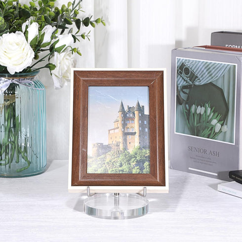 Hipiwe Adjustable Metal Arm Display Stand Easel with Round Acrylic Base Decorative Plates Display Easel Holder for Plate Agate Slice Fossils Cryst...