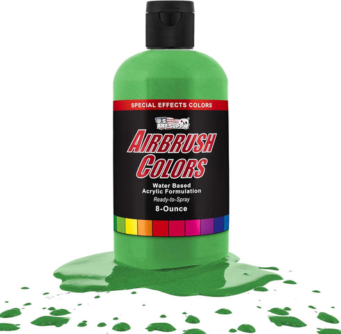 U.S. Art Supply Ready to Spray Green Pearl Pearlized Special Effects Acrylic Airbrush Paint - 8oz Bottle, Professional Grade Non-Toxic Water-Based...