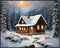 Posterizer 1 pcs-old farm house in snowy winter nature-in oil painting style-8-Landscape & Nature Art-Living Room Bedroom Decor- unframed wall art...