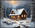 Posterizer 1 pcs-old farm house in snowy winter nature-in oil painting style-8-Landscape & Nature Art-Living Room Bedroom Decor- unframed wall art...
