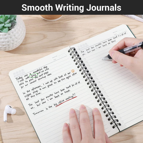 EUSOAR Hardcover Spiral Lined Notebook, A5 6 Pack 5.5" x 8.3" 120 Pages Lined Travel Writing Notebooks Journal, Students College Office Business S...
