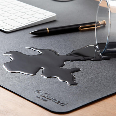 Smead Desk Pad, Vegan Leather Desk Mat with Non-Slip Faux Suede Backing, Perfect Desk Organizer for Office Decor, 23.6” x 13.7” Small, Charcoal (6...