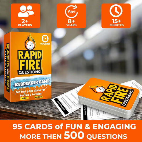 QUOKKA Family Conversation Cards - Icebreaking Talking Topics Board Game for Kids 8-10 Year Olds - Getting to Know You | 500 Fun Questions | Answe...