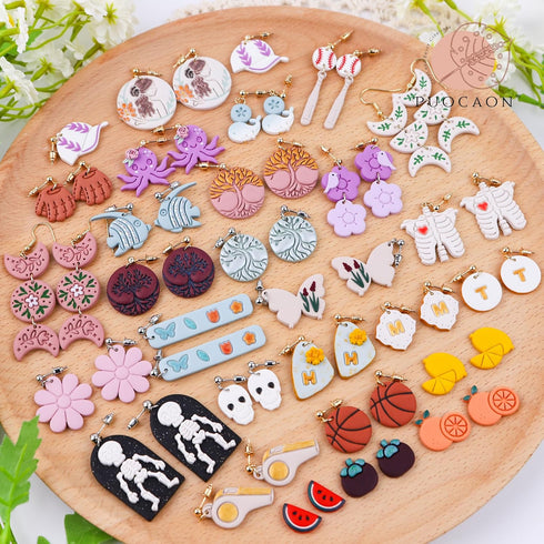 Puocaon Letters Polymer Clay Cutters - 26 Pcs Uppercase Letters Clay Cutters for Polymer Clay Jewelry, 3D Print Polymer Clay Cutters for Earrings,...