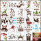 24pcs Small Christmas Stencils, Reusable Xmas Painting 3x3 Inch Template Multiple Patterns Decoration Stencils Painting on Wood for DIY Crafts Car...