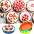 Webake 8 Pack Silicone Tart and Pie Molds, 5 Inches Silicone Round Mold Individual Small Fluted Cake Pans Mini Quiche Tart Pans for Baking...