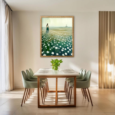 Posterizer 1 pcs-open landscape by a field of delicate white blossoms 1-Collectibles & Fine Art-Landscape & Nature Art- Gift for Men Women Entrepr...
