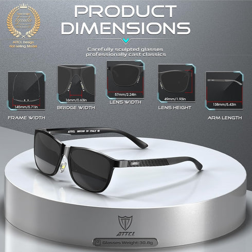 ATTCL Men's Retro Metal Frame Driving Polarized Sunglasses For Men Sun glasses...