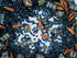 2.1oz (60 g) Mix of Unique Czech Bohemia Glass Pressed Beads, Dark Blue, Table Cut, Matte and Glossy, Faceted Fire Polish, Hand Made Set Kit BCV...