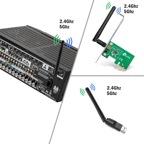 WiFi Antenna PC Bluetooth Antenna Dual Band 2.4Ghz 5Ghz 3dBi RP-SMA Male (with No Pin) for Gaming Motherboard, RV Camera, PCIE M.2 Wireless Card, ...