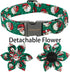 ARING PET Christmas Dog Collar-Green Santa Claus Dog Collar with Flower, Adjustable Cotton Christmas Pet Collars Girl Puppy Collars...