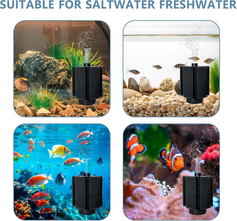 Aquarium Large Sponge Filter 80-90 Gal with Air Stone and Bio Ceramic Media, Quiet Sponge Filter for Fry, Betta, Shrimp Aquarium Fish Tank...