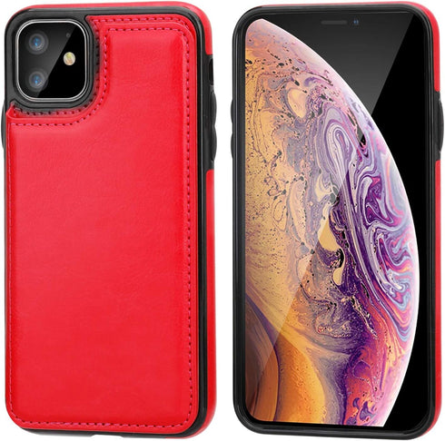 for iPhone 11 Wallet Case with Card Holder,OT ONETOP PU Leather Kickstand Card Slots Case,Double Magnetic Clasp and Durable Shockproof Cover for i...
