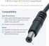 2m USB to Type M Barrel Cable - USB to 5.5mm 5V DC Cable...