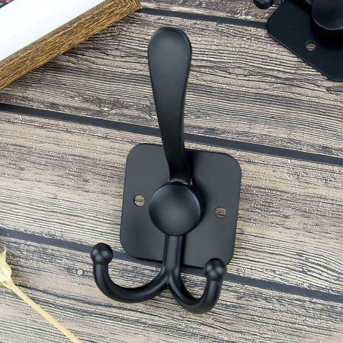 Wall Mount Coat Hooks,Matte Black Heavy Duty Decorative Hooks,3 Prongs Utility Hook,6 Pack...