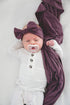 Copper Pearl Baby Beanie Hat Top Knot Stretchy Soft Plum...