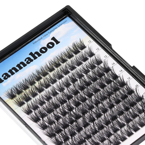120pcs D Curl Individual Wide Stem Cluster DIY Eye Lashes Extensions Mixed 10-12-14-16mm/14-16-18mm/12-14-16mm Makeup Dramatic Volume Lashes (Lash...