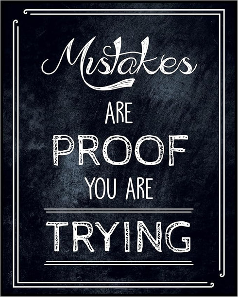 Posterizer 1 pcs-Mistakes Are Proof You Are Trying-Typography Art-Motivational & Inspirational Art-Decor for Home & Office- UNFRAMED Wall Art...