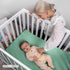 Mini Crib Sheets: Soft and Cuddly Muslin Mini Crib Sheets Fitted for Baby Boy and Girl - Extra Soft Mini Crib Sheet 24"x38" (Roman Green, 1-Pack)...