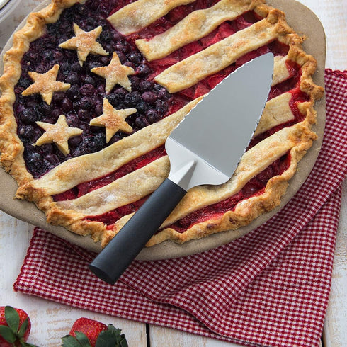 Rada Cutlery Serrated Pie Server, Made in USA, Black Handle...