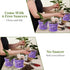 5 Inch 6 Pack Orchid Pot with Holes and Saucers Clear Orchid Pot?Purple Amethyst?...