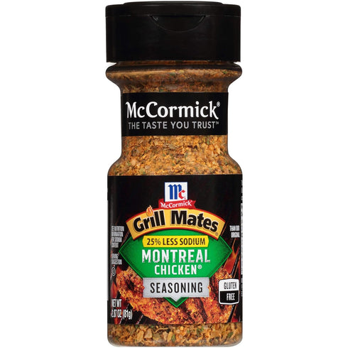 McCormick Grill Mates 25% Less Sodium Montreal Chicken Seasoning, 2.87 oz...