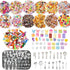 150Pcs Miniature Food Drinks Bottles Dollhouse Accessories 1:12 Mini Stuff Things Toy Set Dollhouse Pretend Kitchen Play Game Tiny Baking Hamburge...