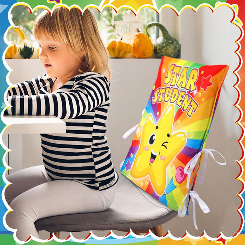 2 Pieces Star Student Chair Cover for Kids Colorful Seat Cover for Classroom Star Chair Cover for Classroom Office Home Party School, 18.9 x 15.75...