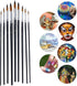 Nylon Paint Brushes Set, Inclined Plane Wooden Long Handle Brush Set Art Artist Professional Painting Supplies for Acrylic Watercolor and Oil Pain...