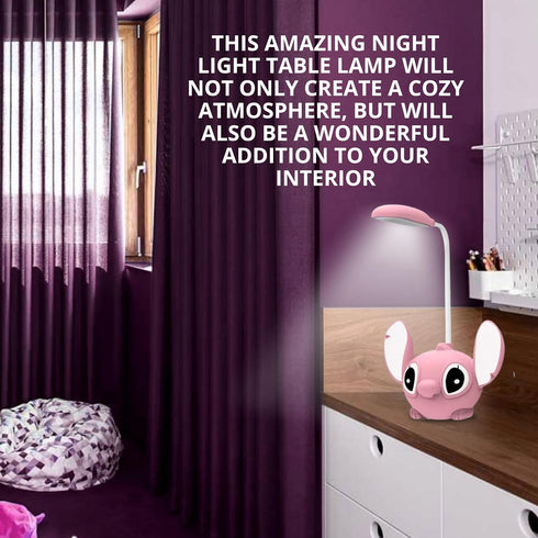 Pink Cartoon Kids Desk Lamp – Night Table Lamp Cartoon Figural Cute Table Lamp for Kids Bedroom Girls Night Lamp for Bedroom Lights Lamp Kids Room...