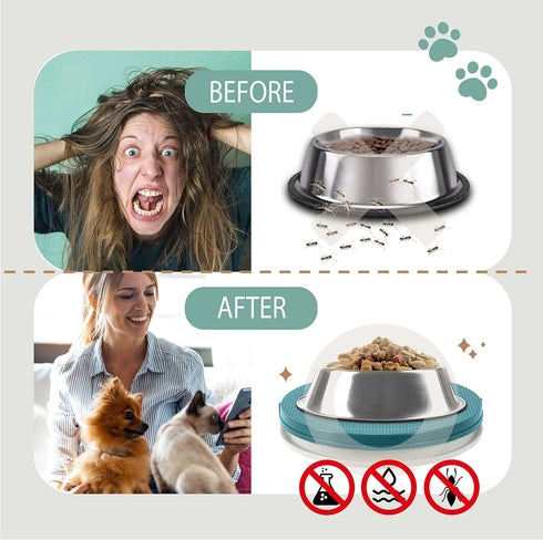 Ant Proof Cat Dog Bowl Tray - 2024 New Innovation Anti Ant Pet Food Dish Indoor No Chemical No Water Needed Different from Traditional Ant Trap (T...