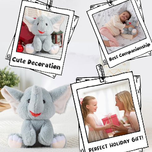 Elephant Stuffed Animal Grey Stuffed Elephant Plush Toys Cute Plush Elephant Toy Elephant Gifts for Women Elephants Stuffed Animals for Kids Girls...