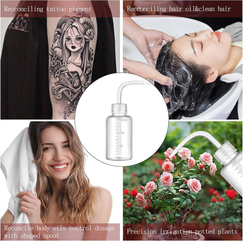 Tatoo Lash squeeze Bottle,Safety Rinse Bottle, Plastic Squeeze Medical Lab Washing Bottle (white, 150 ml)...