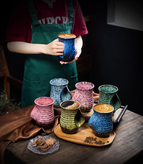 18oz Ceramic Hand Warmer Mug, Novelty Hand Warmer Coffee Mug, Tea Mug, Keep Your Hands Warm, Comfy Handwarmer, Microwave And Dishwasher Safe (Blue...