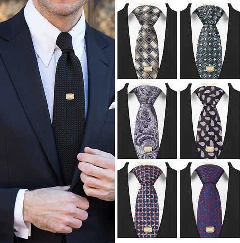 Tie Pins Tie Tacks for Men with Chain, Mens Jewelry or Accessories for Wedding Birthday Anniversary Christmas Valentine's Day...