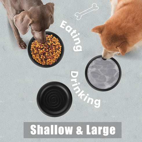 Dog/Cat Bowl for Food and Water,Whisker Fatigue Cat Bowl,Shallow Dog Bowl with Wide Mouth for Convenient Filling,Firm and Sturdy,Easy to Clean,Foo...