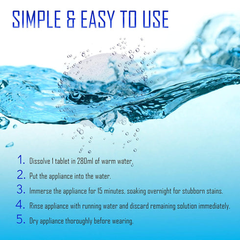 Retainer and Denture Cleaner 150 Tablets, 5 Month Supply Cleaning Tablets Denture Cleaners Remove Bad Odors, Plaque, Stains From Night Guards, Mou...