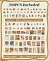 Vintage Aesthetic Stickers Scrapbook Supplies: 200pcs Journaling Junk Journal Supplies Kit Ephemera Bullet Journal Sticker Book Planner Scrapbooki...