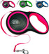 Dog Leash Retractable,Sturdy, Heavy-Duty, Tangle-Free, Soft,Anti-Slip Handle & Easy One Hand Brake for Puppy, Small, Medium, Large Breeds Dogs (Pi...