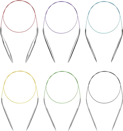 Circular Knitting Needles Set Round Needle Metal Magic Loop 40 Inch Size 15 11 9 7 4 1.5...
