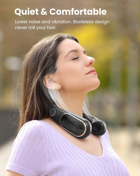 Koonie Neck Fan Rechargeable, Personal Portable Fan Battery Operated, Hands Free Wearable USB Neck Cooling Fan for Indoor Outdoor, Width Adjustabl...